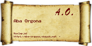 Aba Orgona névjegykártya